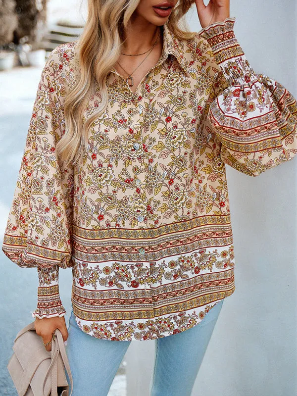 TEEK - Floral Frenzy Vacation Long Sleeve Top