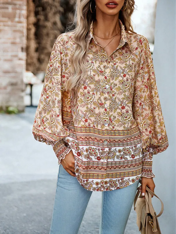 TEEK - Floral Frenzy Vacation Long Sleeve Top