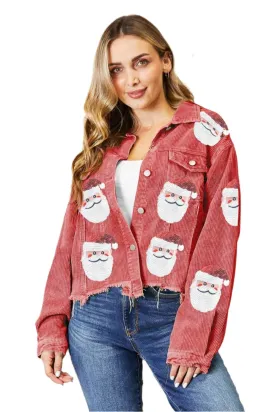 TEEK - Santa Sequin Raw Hem Jacket