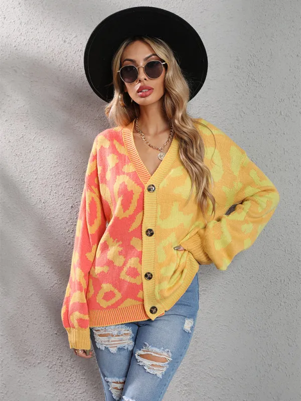TEEK - Street Leopard Print Oversized Knit Cardigan