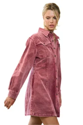 TEEK - WASHED CORDUROY MINI DRESS