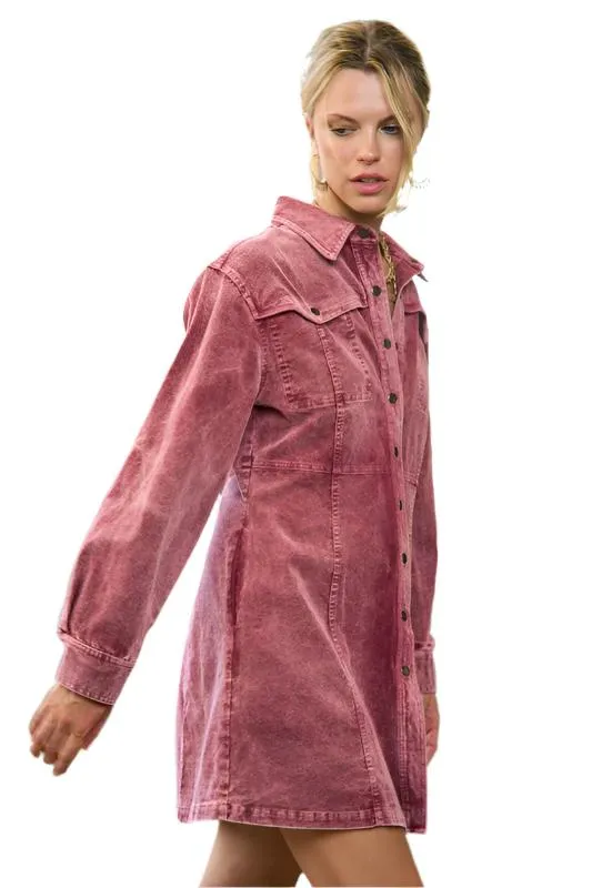 TEEK - WASHED CORDUROY MINI DRESS