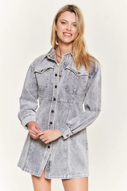 TEEK - WASHED CORDUROY MINI DRESS