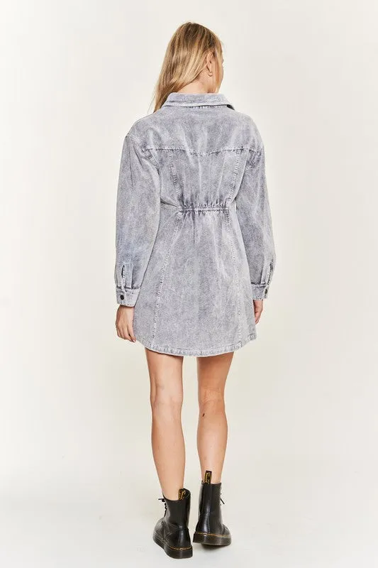 TEEK - WASHED CORDUROY MINI DRESS