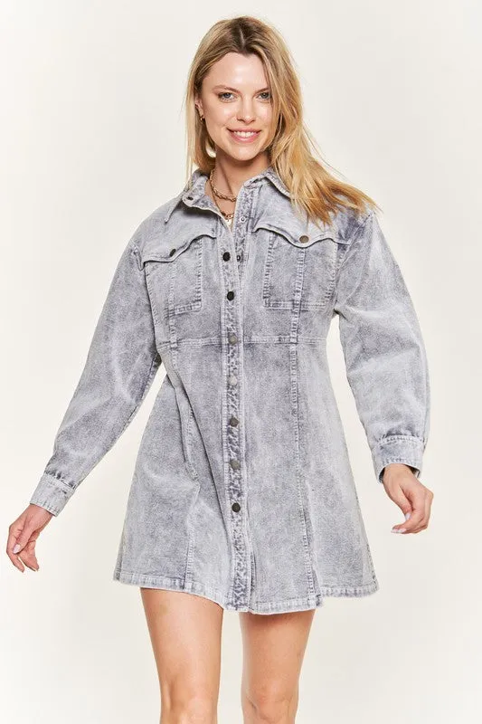 TEEK - WASHED CORDUROY MINI DRESS