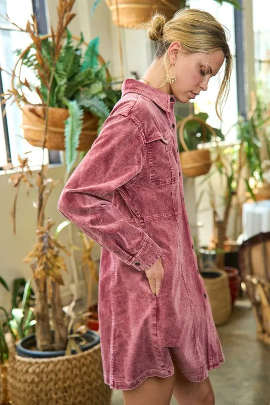 TEEK - WASHED CORDUROY MINI DRESS