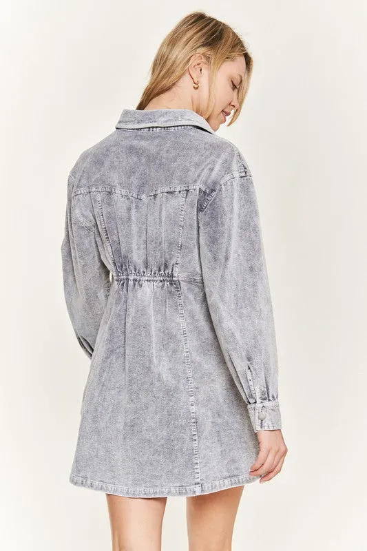 TEEK - WASHED CORDUROY MINI DRESS