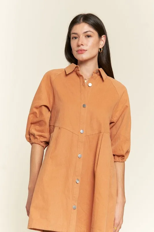 TEEK - Washed Denim Capri Sleeve Dress