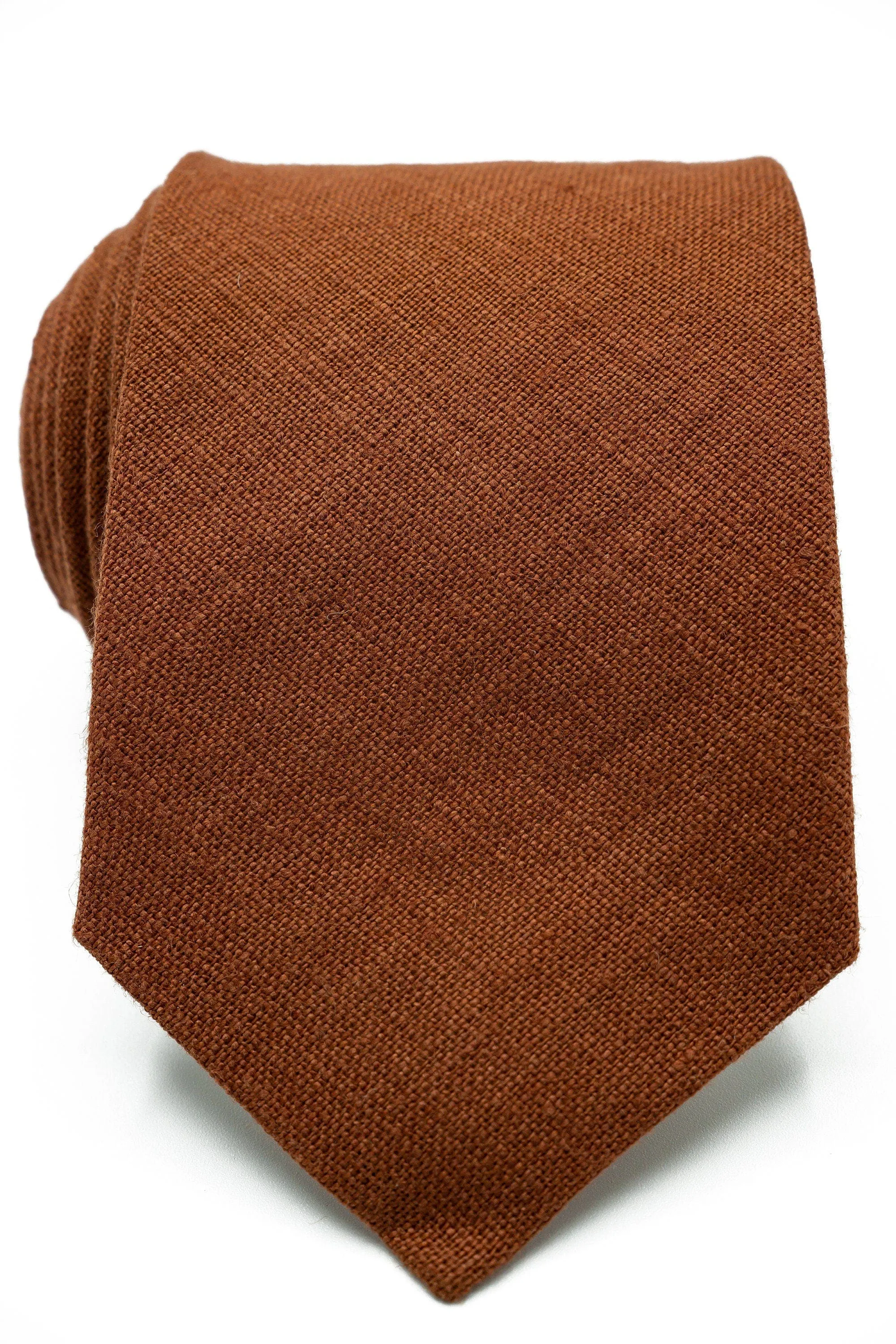 Terracotta Linen Bow Tie and Pocket Square Set - Handmade Accessories for Boys and Men - Perfect for Weddings, Formal Events