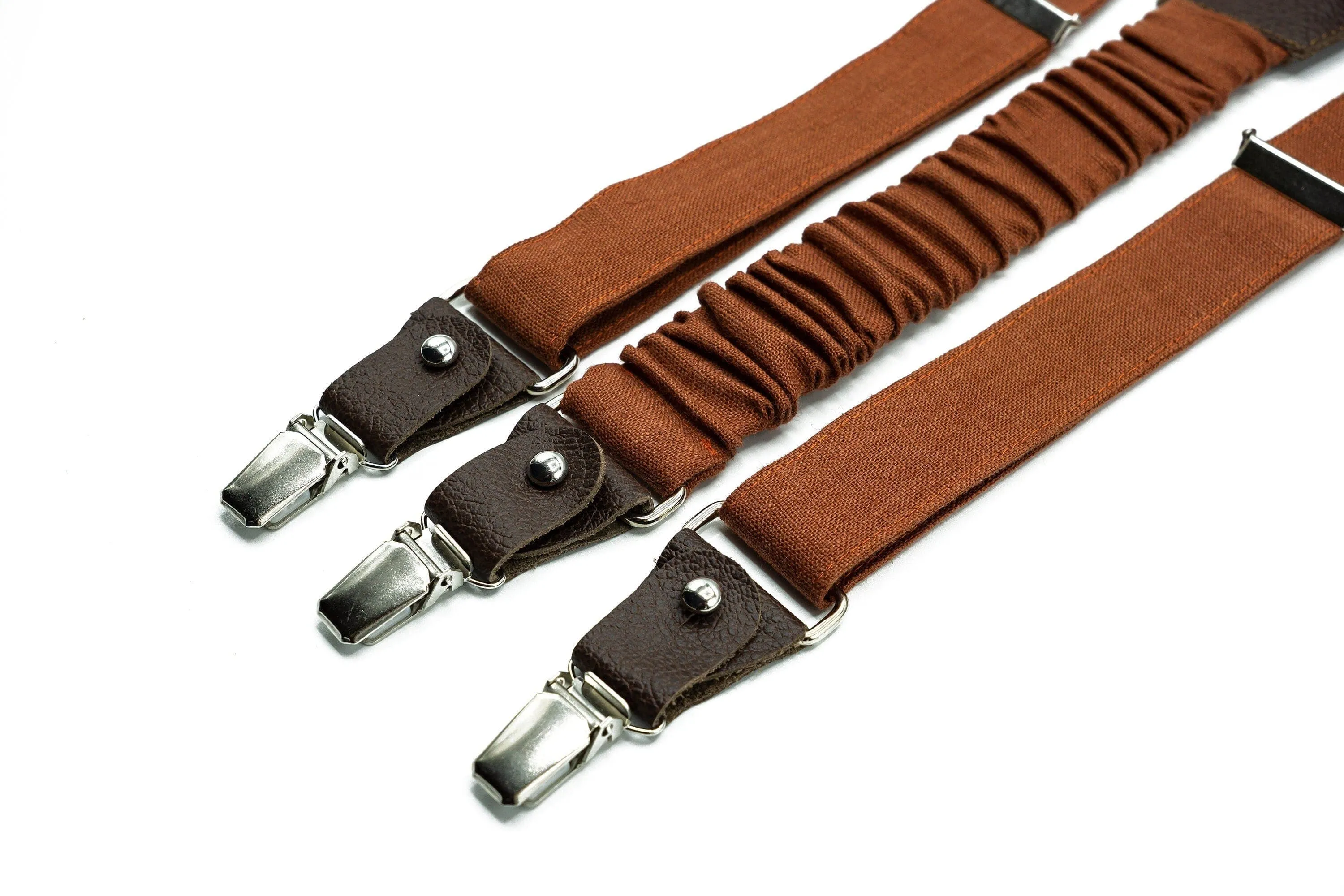 Terracotta Linen Bow Tie and Pocket Square Set - Handmade Accessories for Boys and Men - Perfect for Weddings, Formal Events