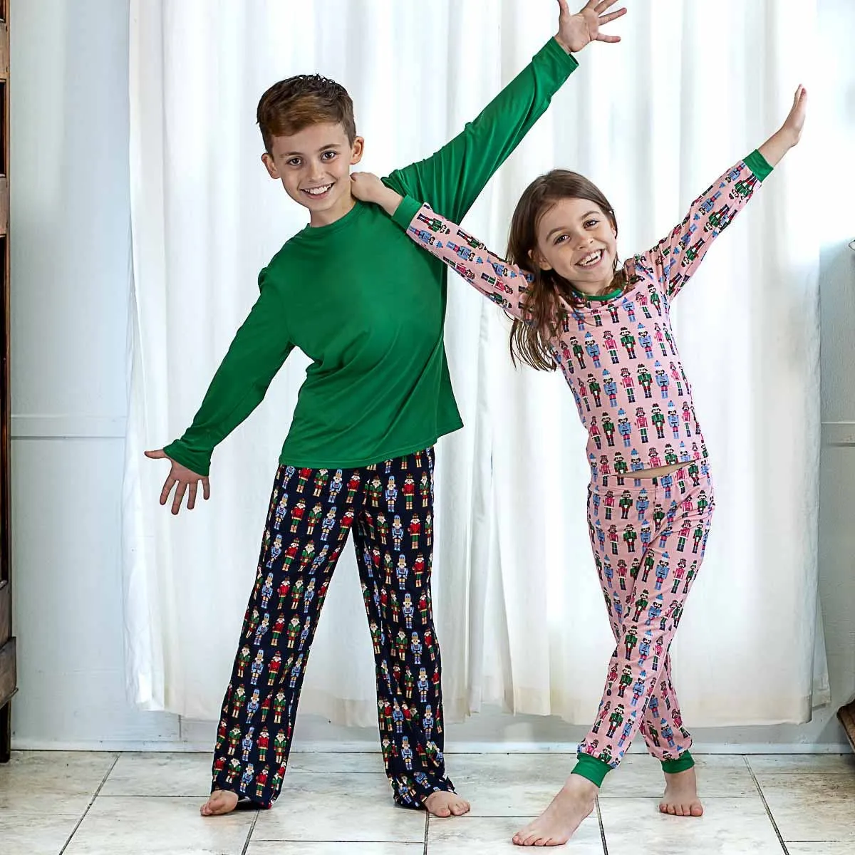 The Royal Standard - Sz 4 - Kid's Nutcracker March Long Sleeve PJ's Light Pink/Multi