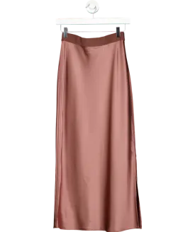Theory Metallic Slip Skirt In Crushed Satin UK 6