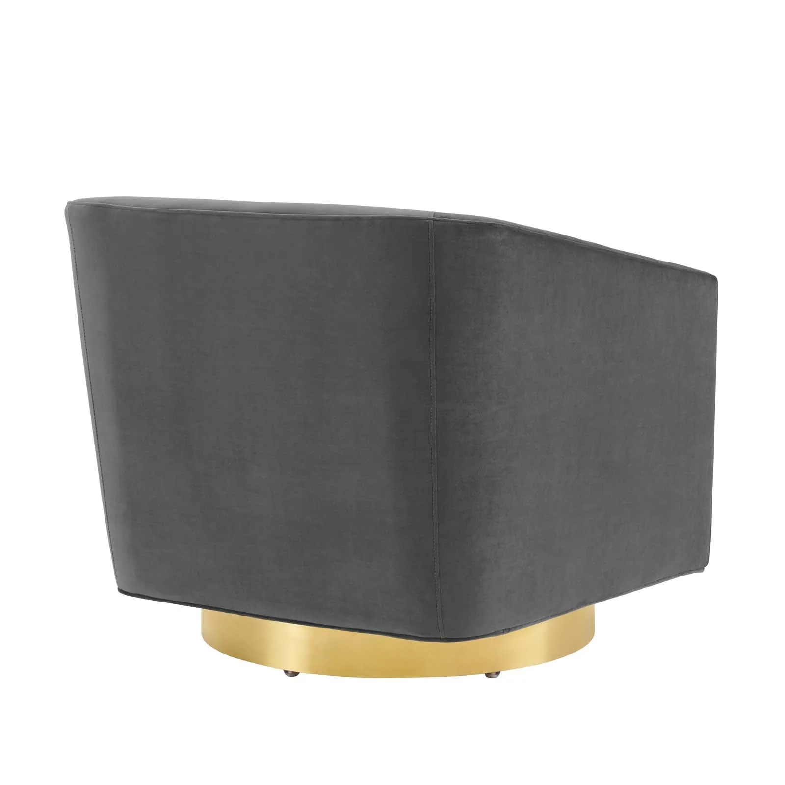 Twist Accent Lounge Performance Velvet Swivel Chair Gold Charcoal EEI-4626-GLD-CHA