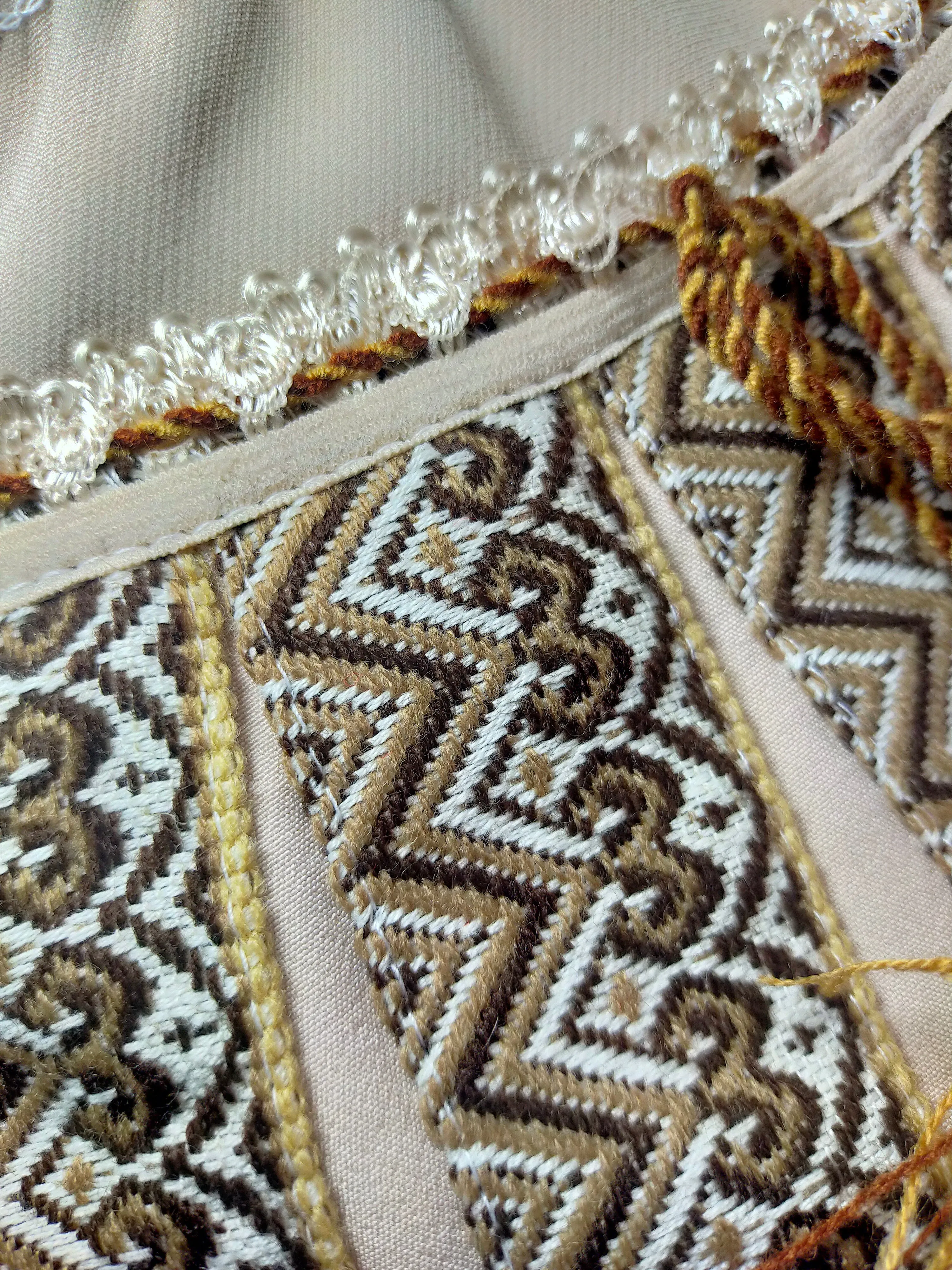 Ukrainian linen vyshyvanka dress with a belt
