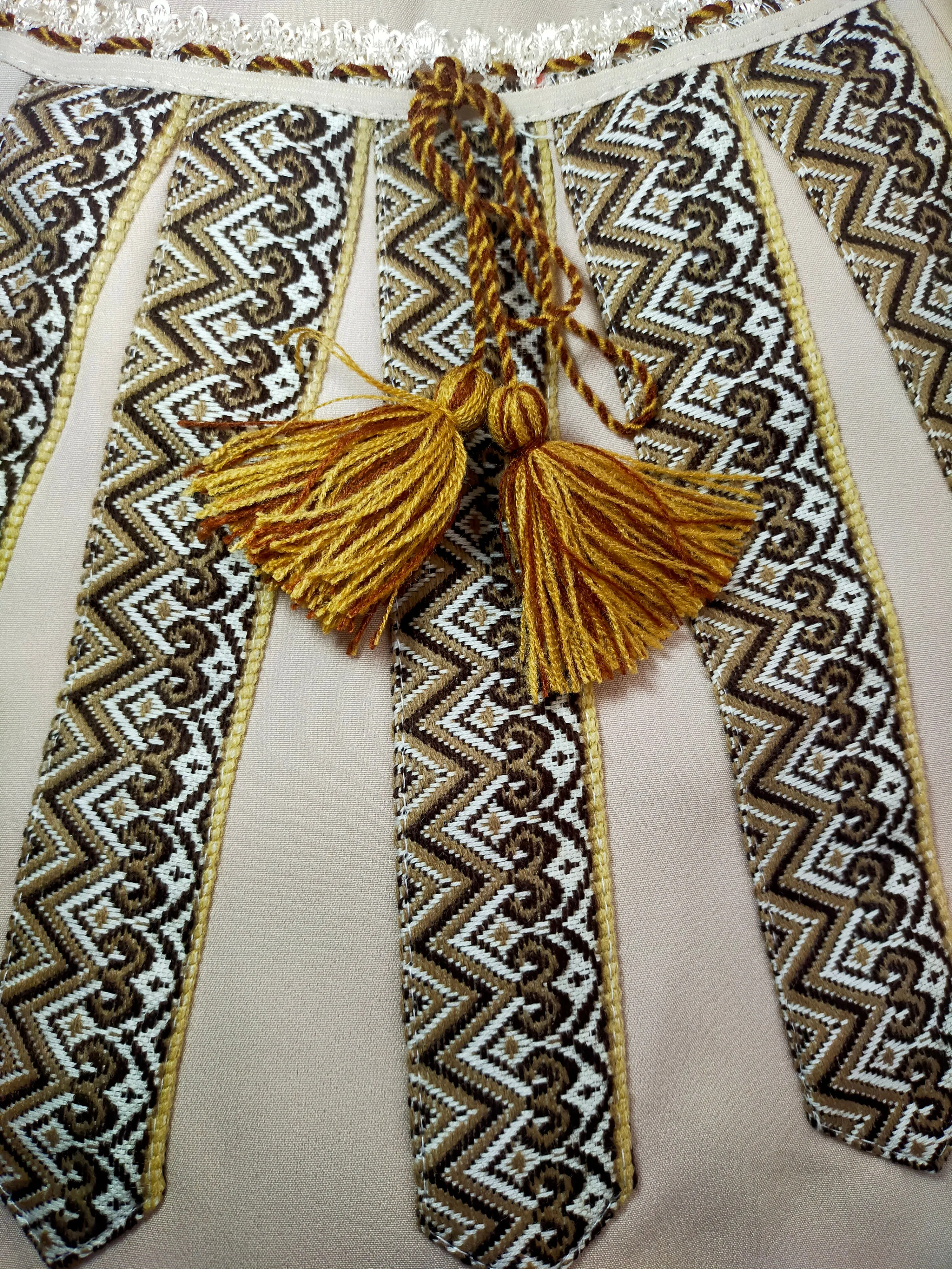 Ukrainian linen vyshyvanka dress with a belt