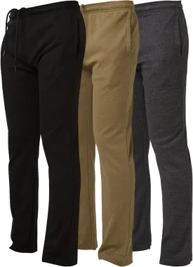 Ultra Performance 3 Pack Mens Sweatpants, Wide Leg Open Bottom Lounge Sweat Pants for Men