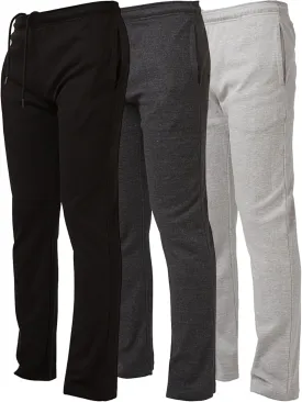 Ultra Performance 3 Pack Mens Sweatpants, Wide Leg Open Bottom Lounge Sweat Pants for Men