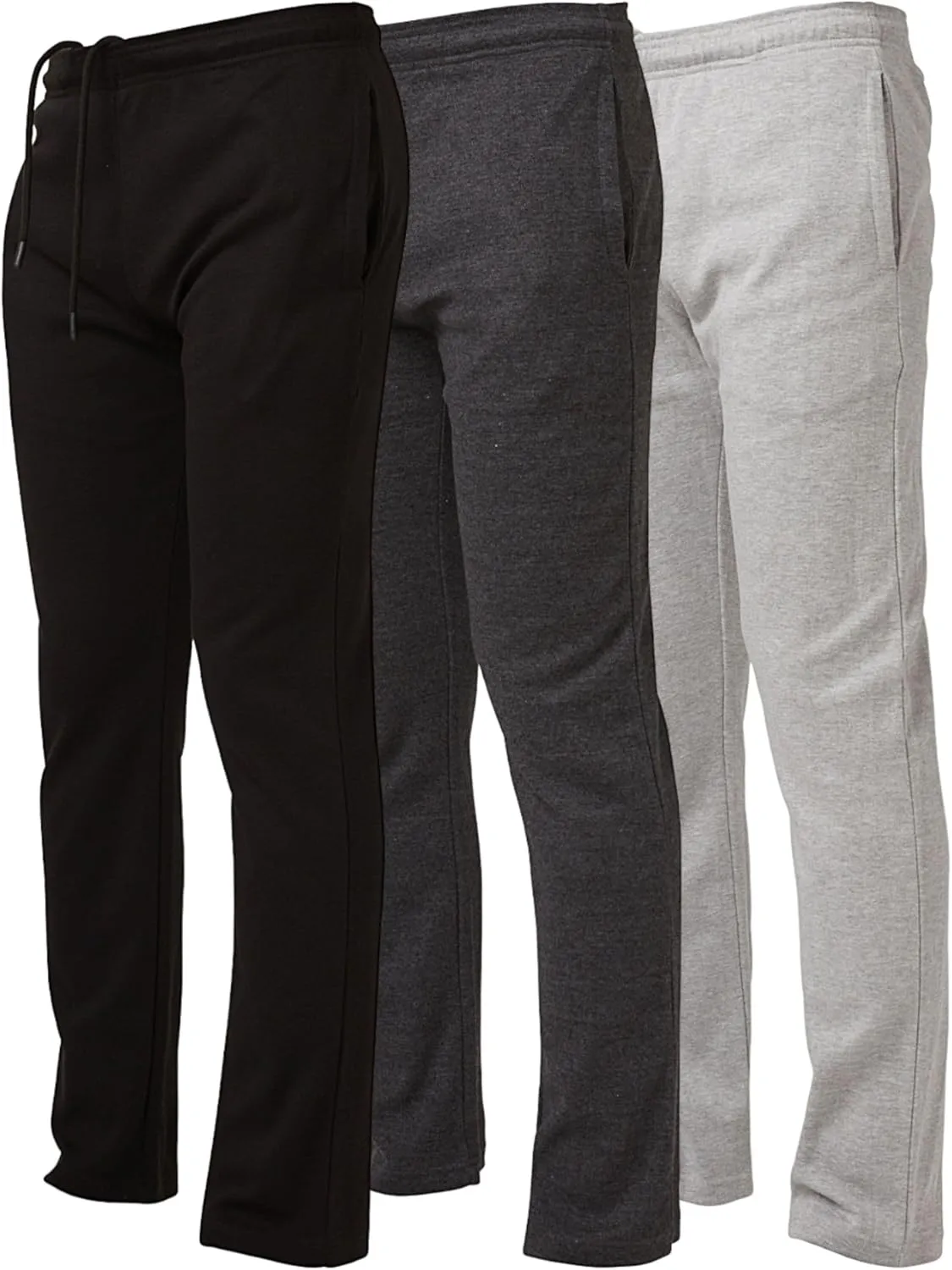 Ultra Performance 3 Pack Mens Sweatpants, Wide Leg Open Bottom Lounge Sweat Pants for Men