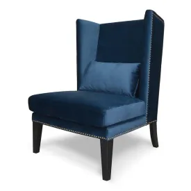 Velvet Lounge Chair in Navy Velvet Blue