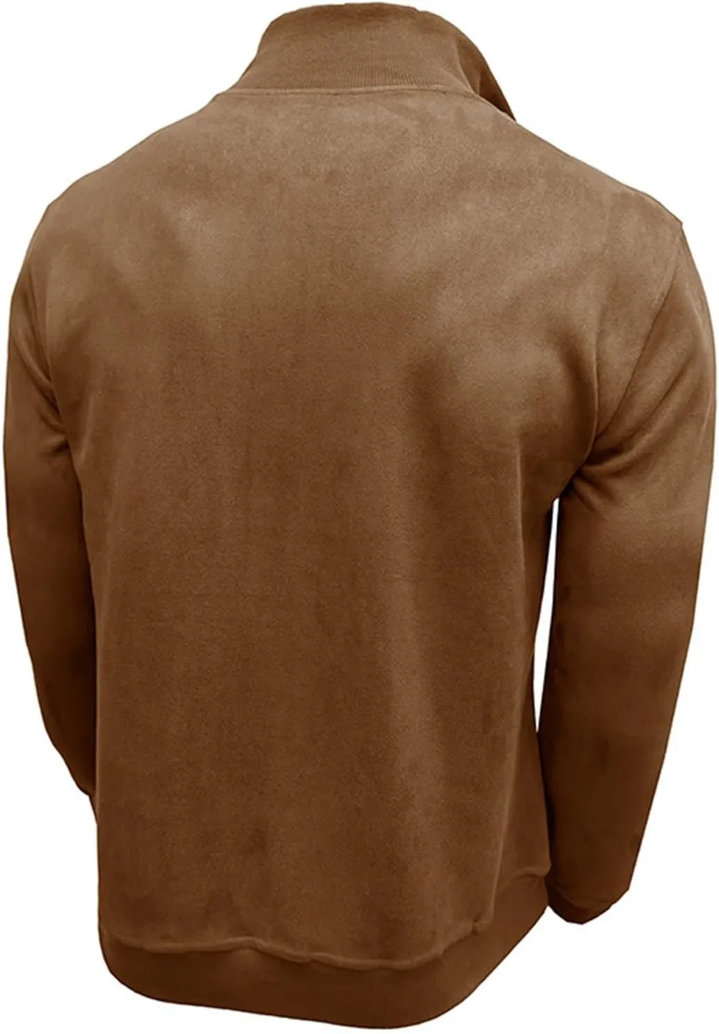 Velvet Sweatshirt Men Advantage Performance Mock Neck Thermal Long-Sleeve Quarter Zip Velour Sweaters Pullover Tops