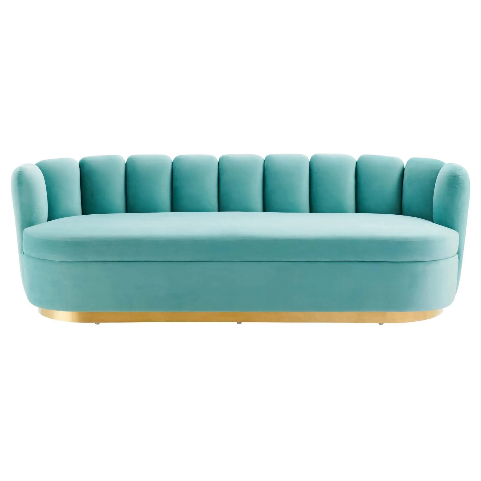 Victoria Channel Tufted Performance Velvet Sofa Mint EEI-5017-MIN