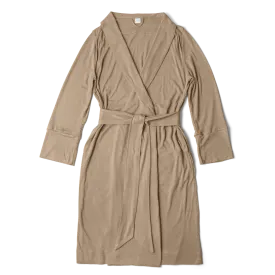 Viscose Bamboo   Organic Cotton Womens Robe - Sandstone