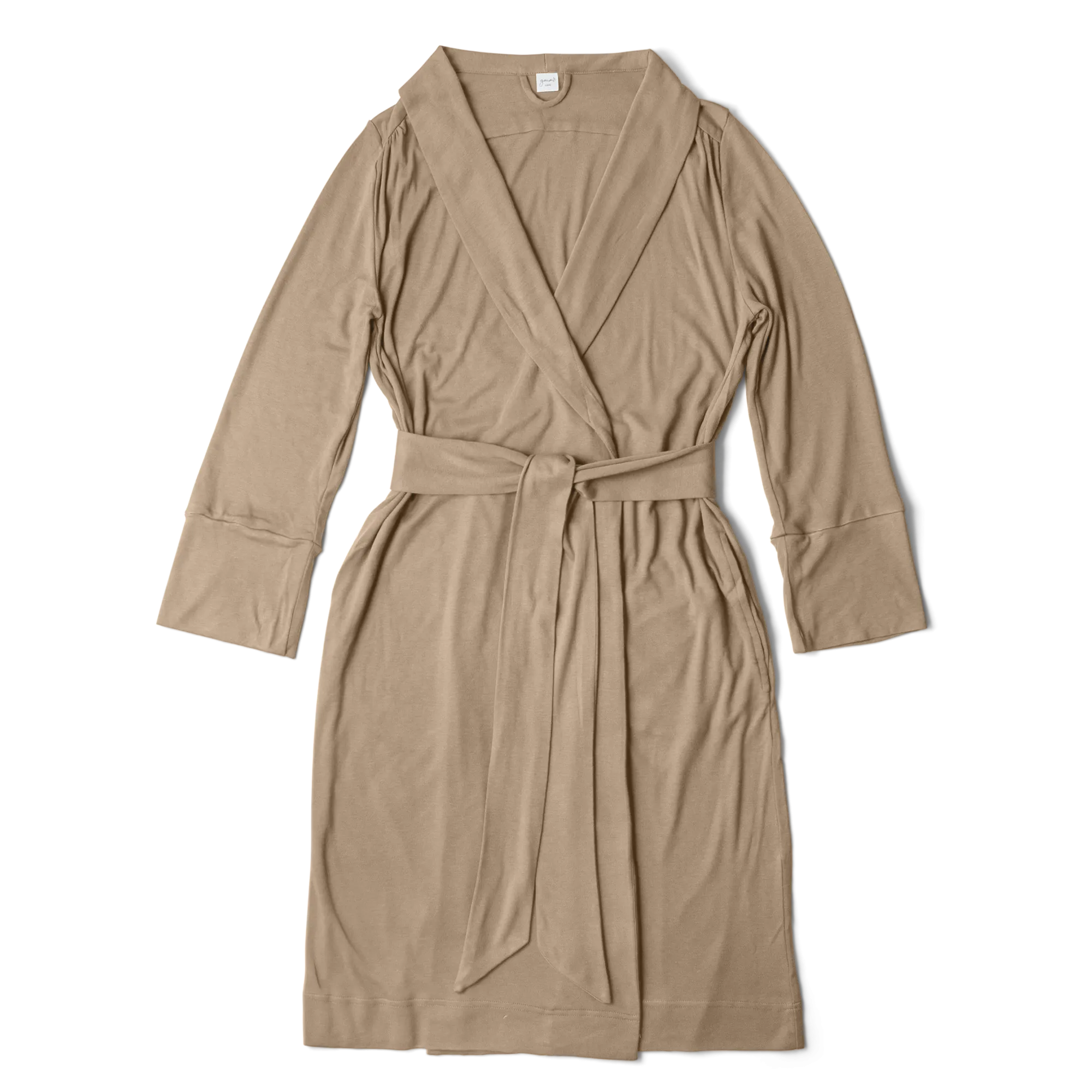 Viscose Bamboo   Organic Cotton Womens Robe - Sandstone