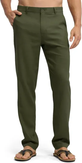 Willit Men's Linen Pants Casual Linen Dress Pants Beach Summer Lightweight Trousers 28" 30" 32"