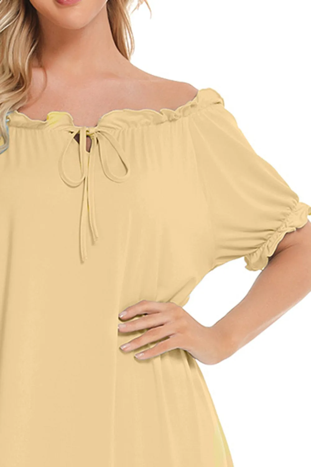 Women's Lace Detail Short-Sleeved Lounging Nightgown