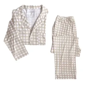 Women's Long Sleeve Pajama Set in Gingham