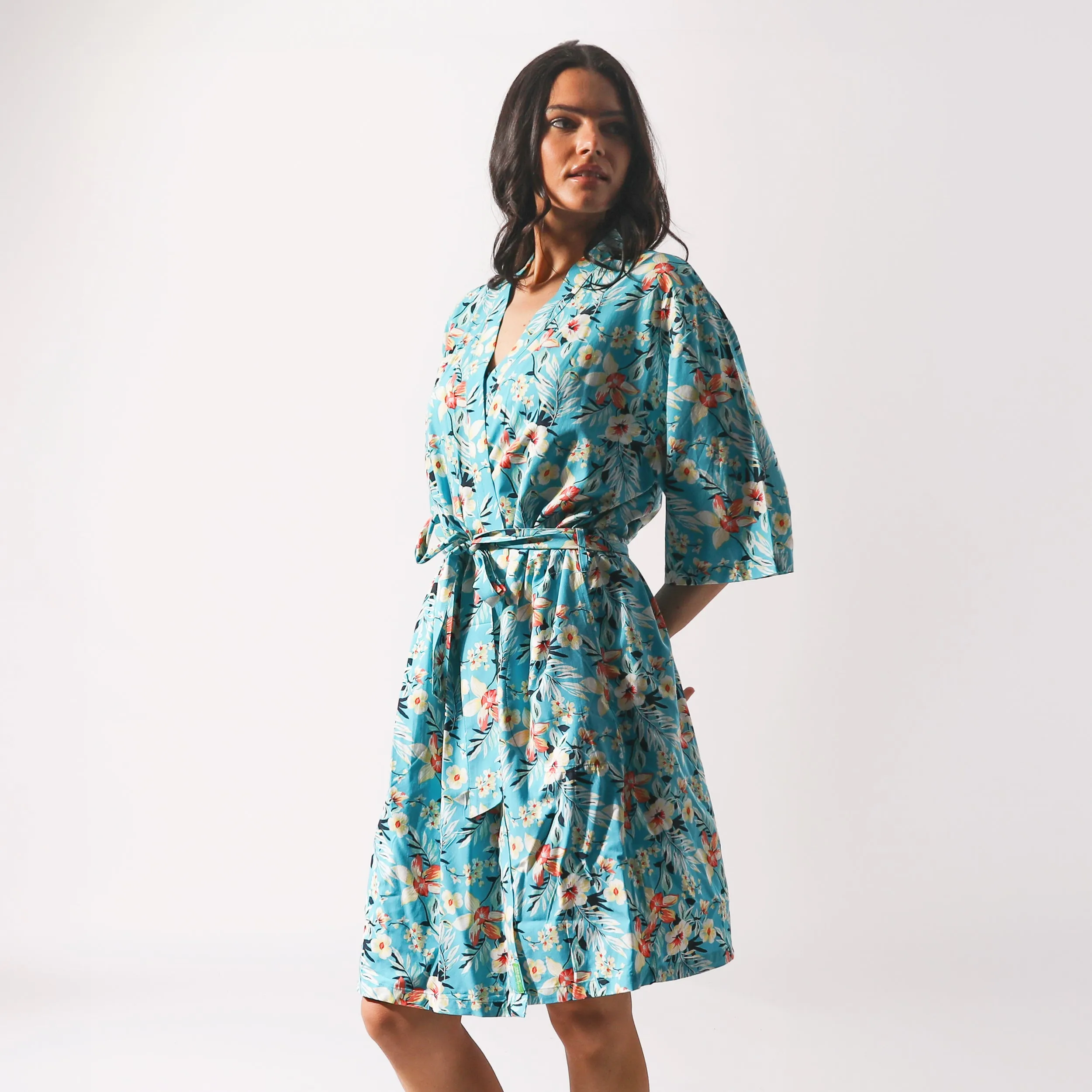 Women's Twilight Floral Woven Robe - Blue