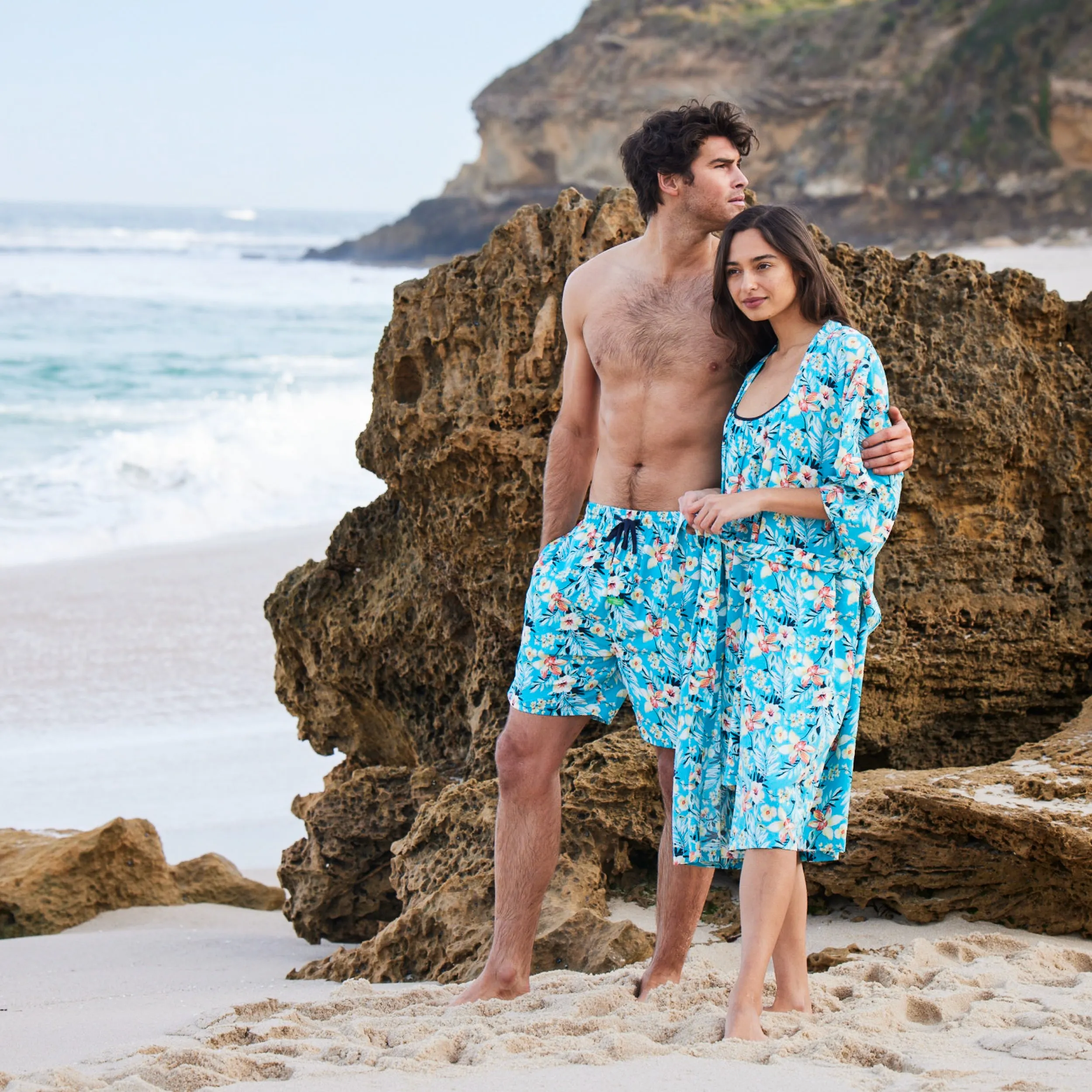 Women's Twilight Floral Woven Robe - Blue