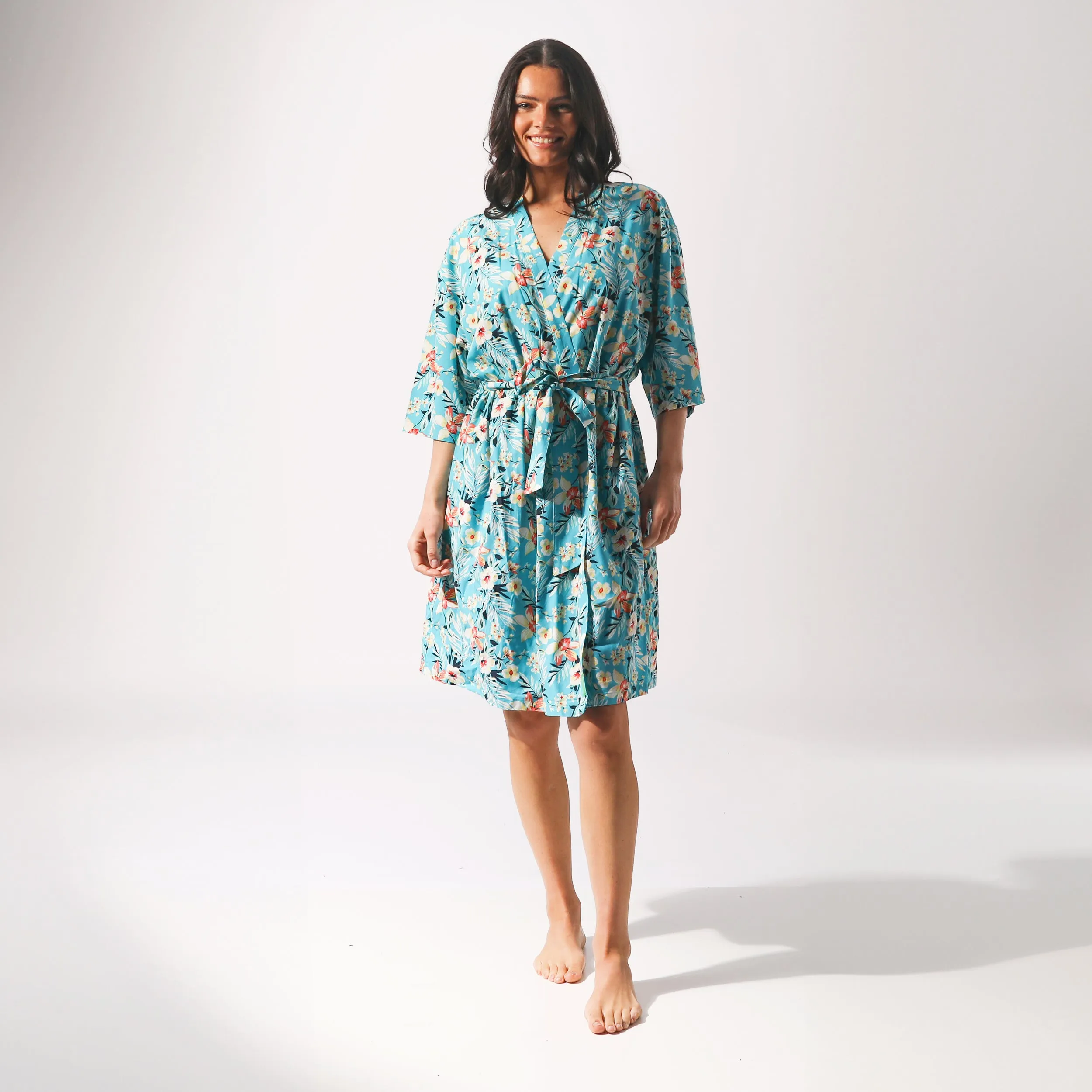 Women's Twilight Floral Woven Robe - Blue