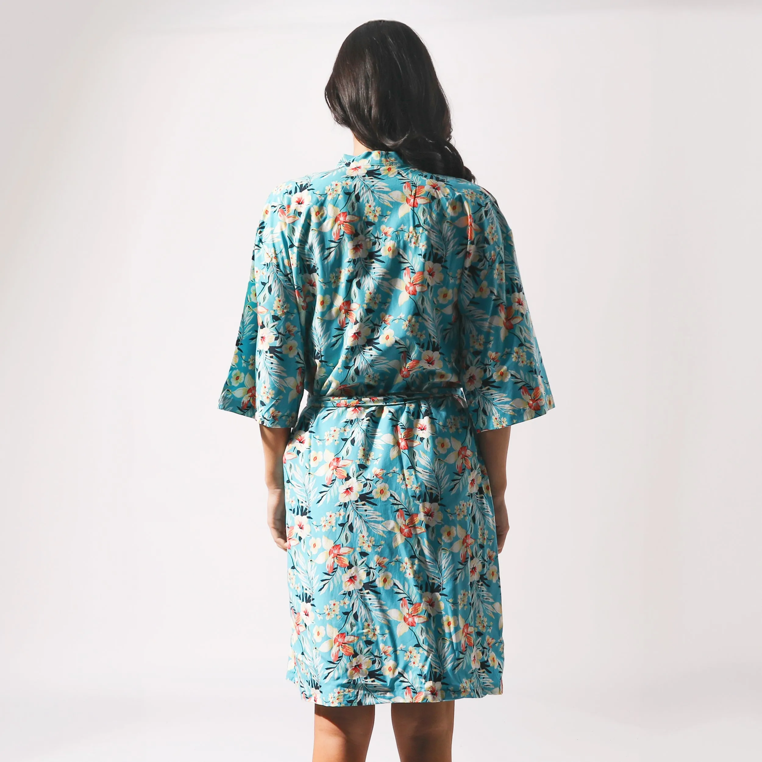 Women's Twilight Floral Woven Robe - Blue
